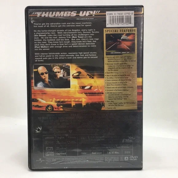 The Fast and the Furious” WS Collector’s Edition DVD - Picture 5 of 8